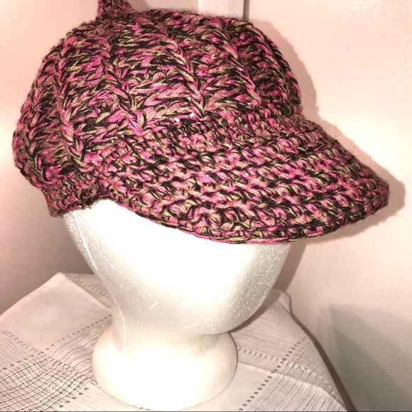 Crush Pink Knit Newsboy Cap - Picture 6 of 10